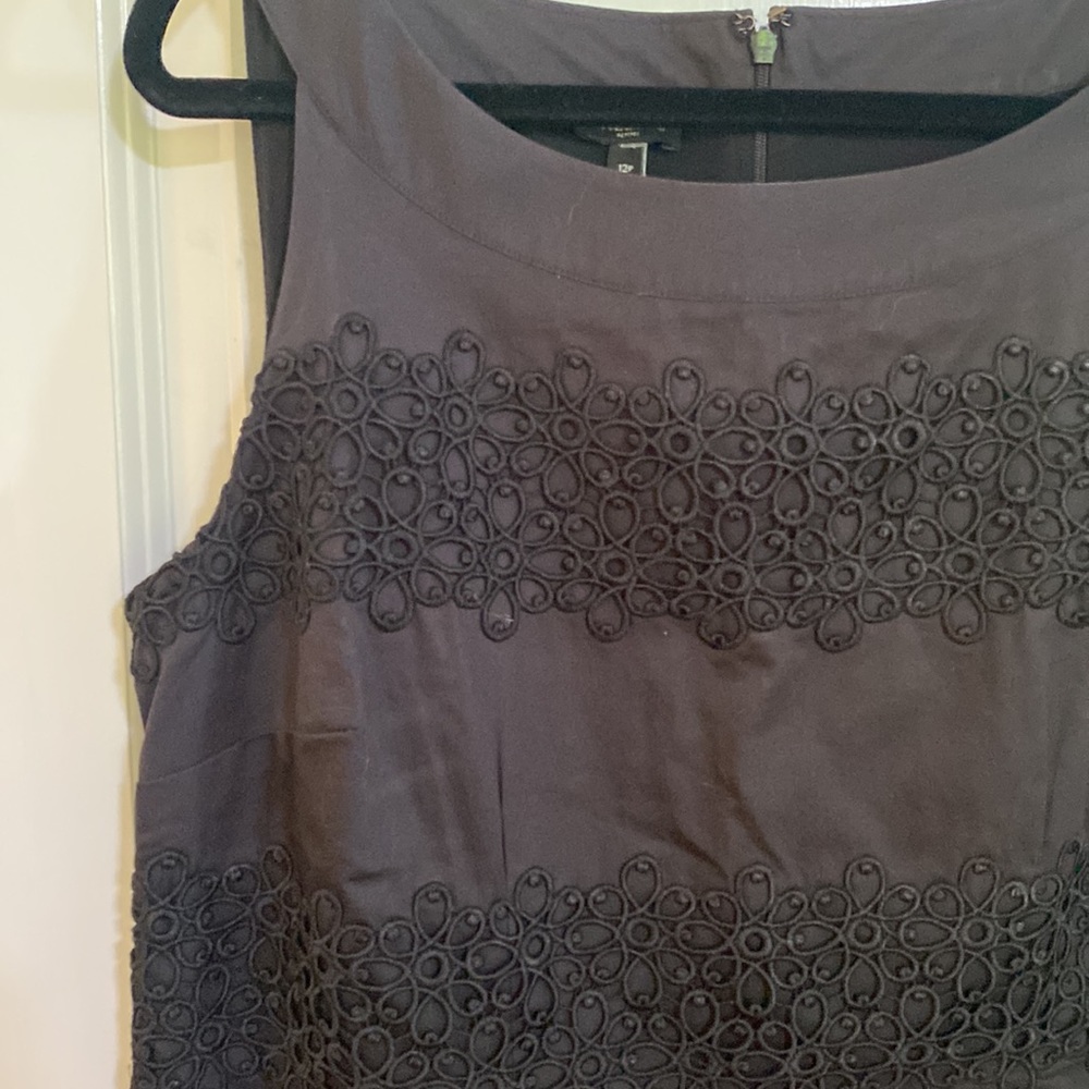 Talbots black sleeveless summer shift dress Size 12 P Petite
